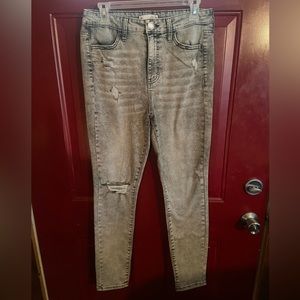 Kohls jeans, size 12, dark wash ripped, barley worn